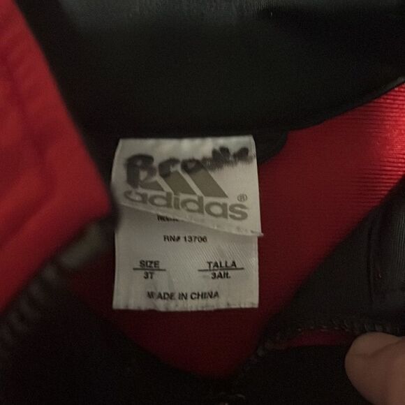 Adidas - full zip - track jacket - red and black - 3T - Picture 2 of 3